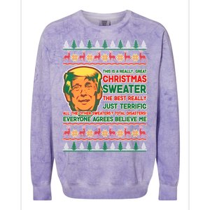 Funny Trump Ugly Christmas Sweater Colorblast Crewneck Sweatshirt