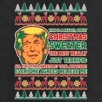 Funny Trump Ugly Christmas Sweater 7 Panel Mesh Trucker Snapback Hat
