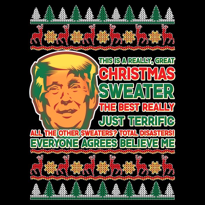 Funny Trump Ugly Christmas Sweater Doggie Tank