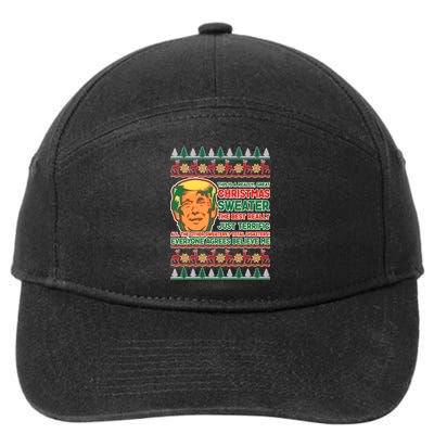 Funny Trump Ugly Christmas Sweater 7-Panel Snapback Hat