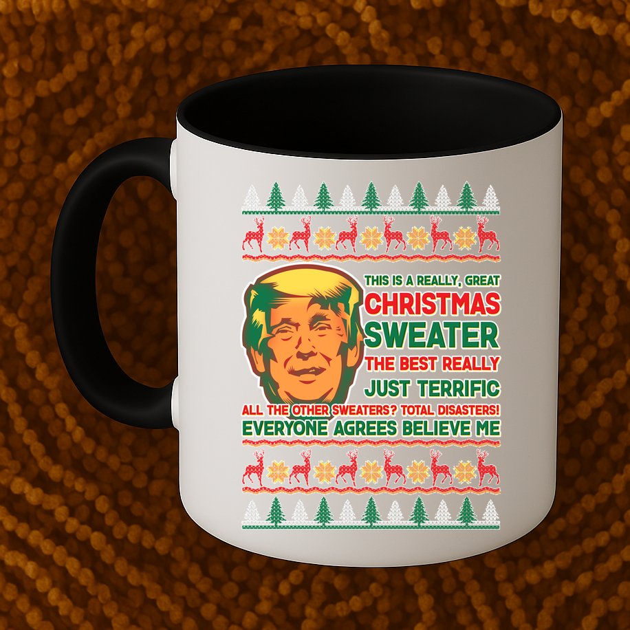 Funny Trump Ugly Christmas Sweater Mug