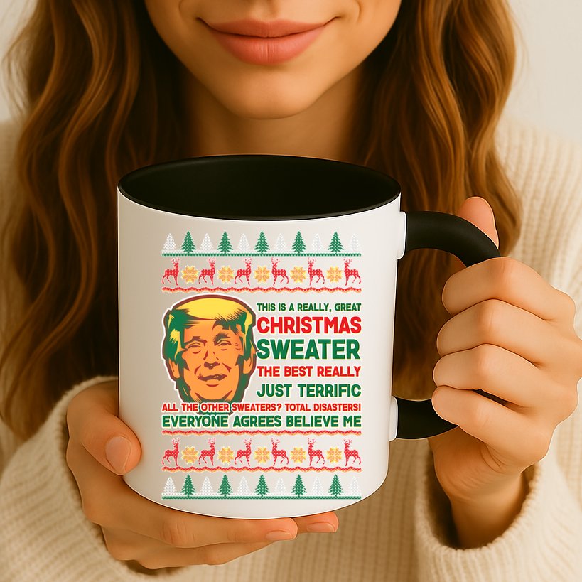 Funny Trump Ugly Christmas Sweater Mug