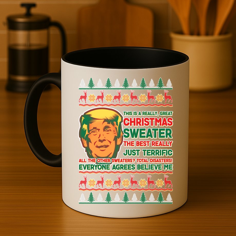 Funny Trump Ugly Christmas Sweater Mug