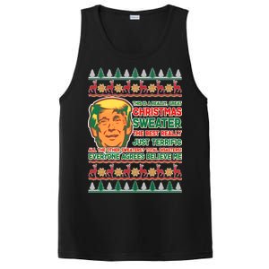 Funny Trump Ugly Christmas Sweater PosiCharge Competitor Tank