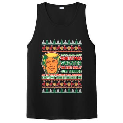 Funny Trump Ugly Christmas Sweater PosiCharge Competitor Tank