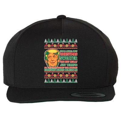 Funny Trump Ugly Christmas Sweater Wool Snapback Cap