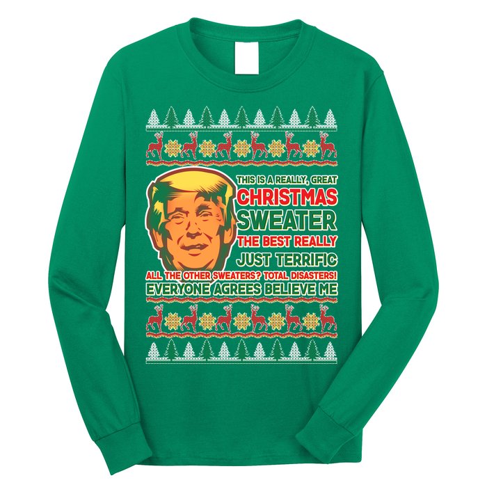 Funny Trump Ugly Christmas Sweater Long Sleeve Shirt