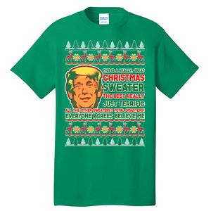 Funny Trump Ugly Christmas Sweater Tall T-Shirt