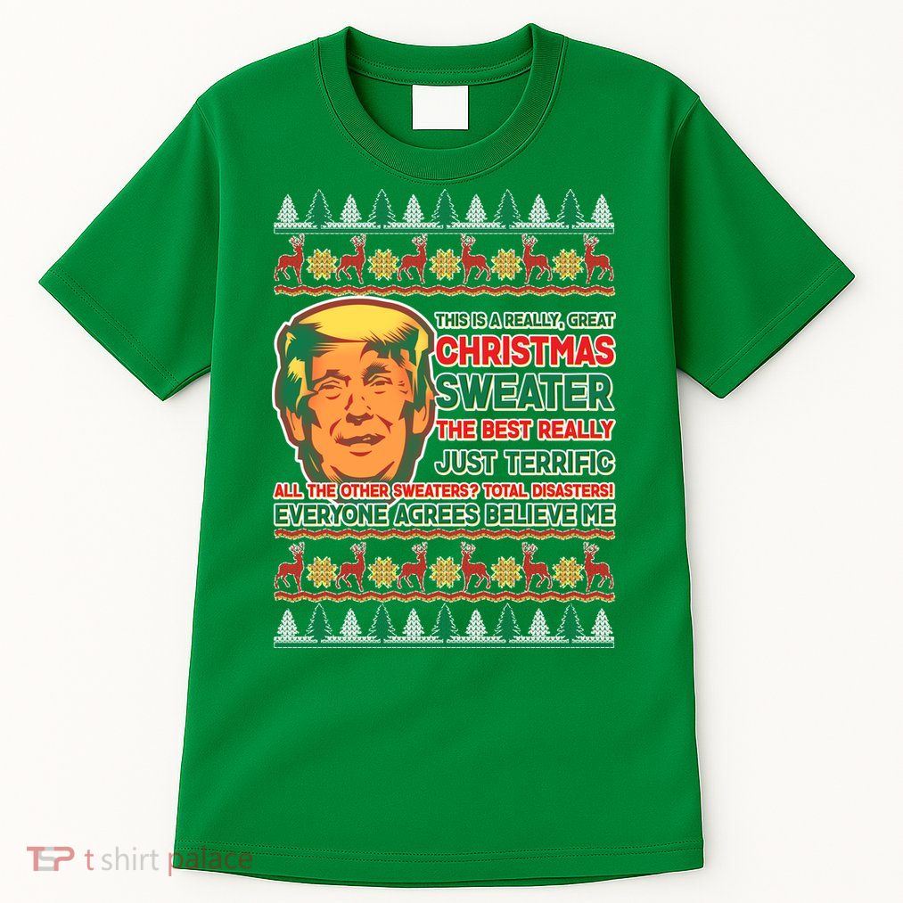 Funny Trump Ugly Christmas Sweater Tall T-Shirt