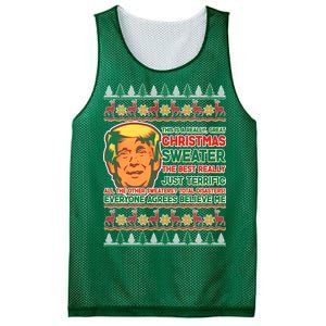 Funny Trump Ugly Christmas Sweater Mesh Reversible Basketball Jersey Tank