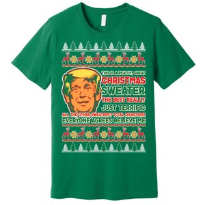 Funny Trump Ugly Christmas Sweater Premium T-Shirt