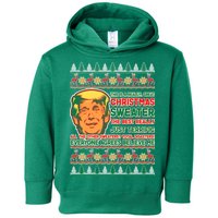 Funny Trump Ugly Christmas Sweater Toddler Hoodie