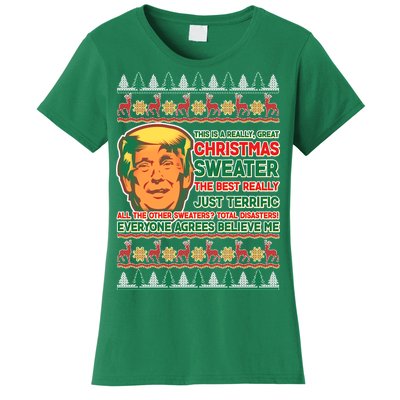 Funny Trump Ugly Christmas Sweater Women's T-Shirt