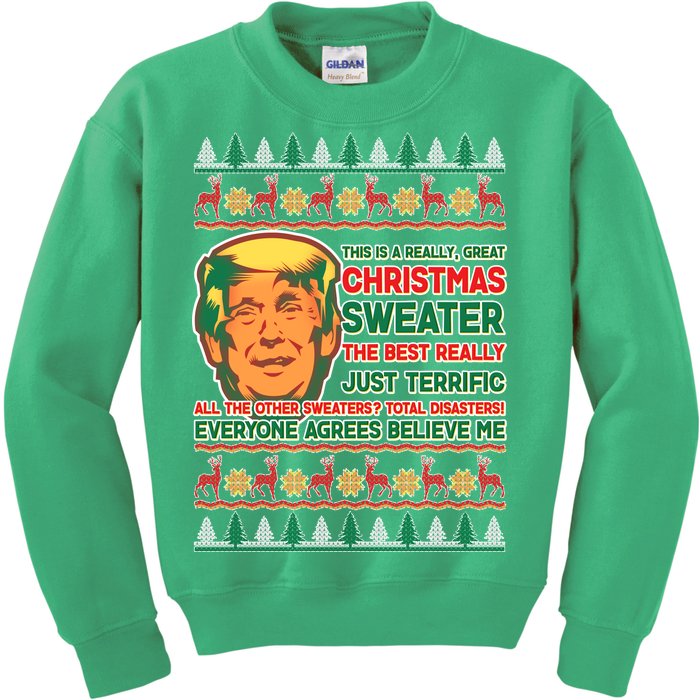 Funny Trump Ugly Christmas Sweater Kids Sweatshirt