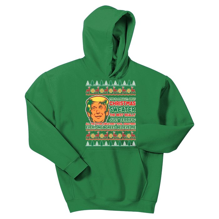 Funny Trump Ugly Christmas Sweater Kids Hoodie