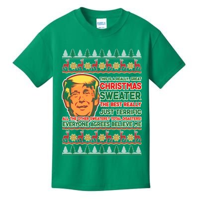 Funny Trump Ugly Christmas Sweater Kids T-Shirt