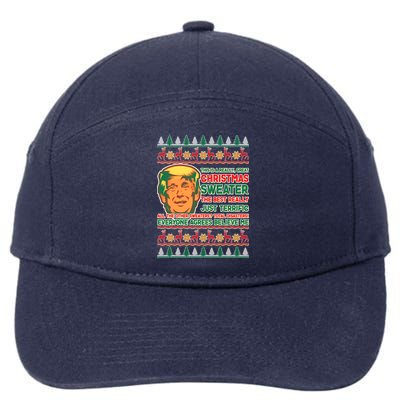 Funny Trump Ugly Christmas Sweater 7-Panel Snapback Hat