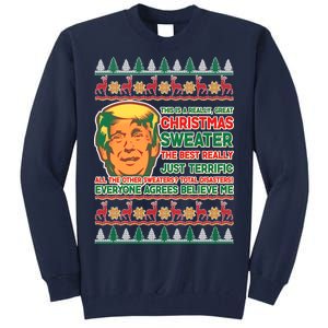 Funny Trump Ugly Christmas Sweater Tall Sweatshirt