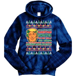 Funny Trump Ugly Christmas Sweater Tie Dye Hoodie