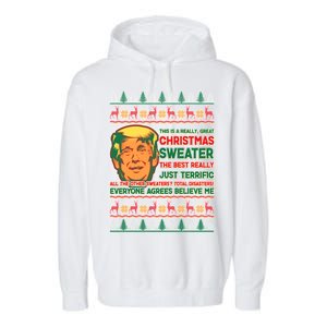 Funny Trump Ugly Christmas Sweater Garment-Dyed Fleece Hoodie