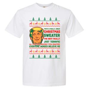 Funny Trump Ugly Christmas Sweater Garment-Dyed Heavyweight T-Shirt