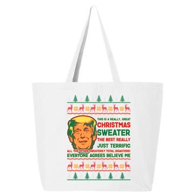 Funny Trump Ugly Christmas Sweater 25L Jumbo Tote