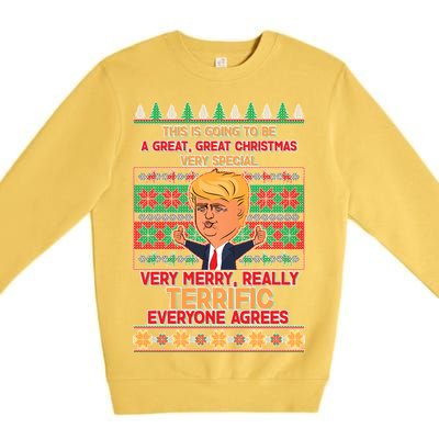 Funny Trump Very Merry Ugly Christmas Sweater Premium Crewneck Sweatshirt