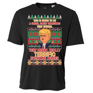 Funny Trump Very Merry Ugly Christmas Sweater Cooling Performance Crew T-Shirt