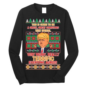 Funny Trump Very Merry Ugly Christmas Sweater Long Sleeve Shirt