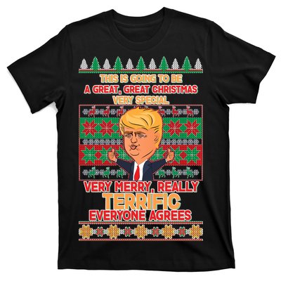 Funny Trump Very Merry Ugly Christmas Sweater T-Shirt