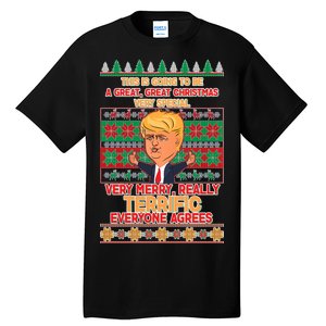 Funny Trump Very Merry Ugly Christmas Sweater Tall T-Shirt