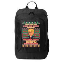 Funny Trump Very Merry Ugly Christmas Sweater City Backpack