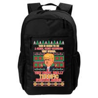 Funny Trump Very Merry Ugly Christmas Sweater Daily Commute Backpack