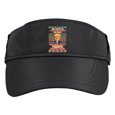 Funny Trump Very Merry Ugly Christmas Sweater Adult Drive Performance Visor