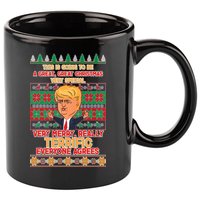 Funny Trump Very Merry Ugly Christmas Sweater 11oz C Handle Ceramic Mug