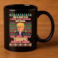 Funny Trump Very Merry Ugly Christmas Sweater 11oz C Handle Ceramic Mug