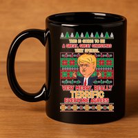 Funny Trump Very Merry Ugly Christmas Sweater 11oz C Handle Ceramic Mug