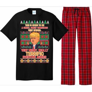 Funny Trump Very Merry Ugly Christmas Sweater Pajama Set