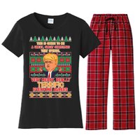 Funny Trump Very Merry Ugly Christmas Sweater Women's Flannel Pajama Set