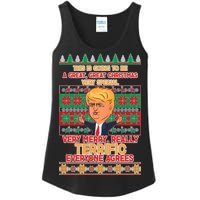 Funny Trump Very Merry Ugly Christmas Sweater Ladies Essential Tank