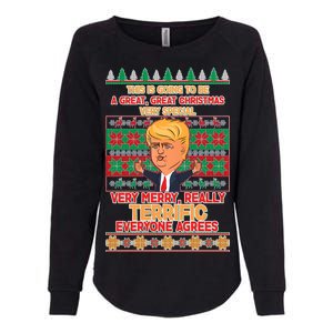 Funny Trump Very Merry Ugly Christmas Sweater Womens California Wash Sweatshirt