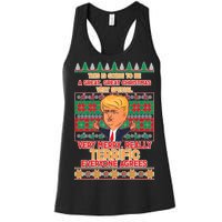 Funny Trump Very Merry Ugly Christmas Sweater Women's Racerback Tank