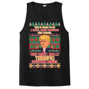 Funny Trump Very Merry Ugly Christmas Sweater PosiCharge Competitor Tank