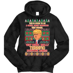 Funny Trump Very Merry Ugly Christmas Sweater Tie Dye Hoodie