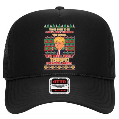 Funny Trump Very Merry Ugly Christmas Sweater Trucker Hat