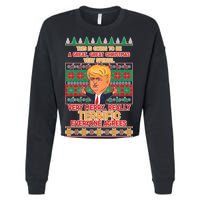 Funny Trump Very Merry Ugly Christmas Sweater Cropped Pullover Crew