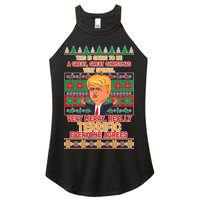 Funny Trump Very Merry Ugly Christmas Sweater Women's Perfect Tri Rocker Tank