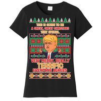 Funny Trump Very Merry Ugly Christmas Sweater Women's T-Shirt