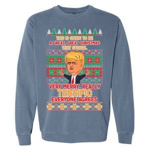 Funny Trump Very Merry Ugly Christmas Sweater Garment-Dyed Sweatshirt