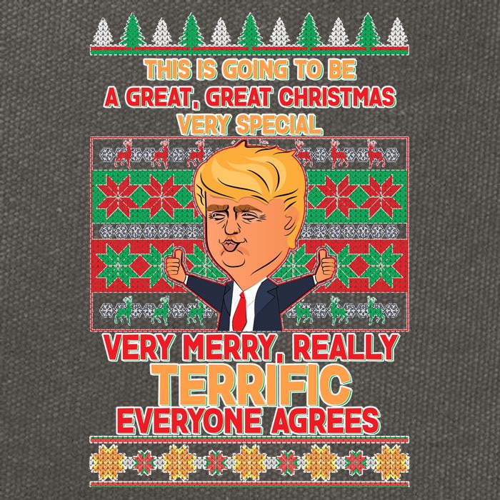 Funny Trump Very Merry Ugly Christmas Sweater Cotton Canvas Backpack